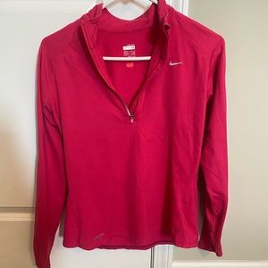 Nike quarter zip pink dry fit pull over medium